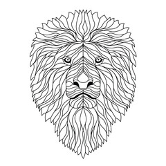 lion head tattoo vector illustration - 744970337