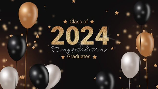 Congratulations graduates celebration animation. Class of 2024 graduations 