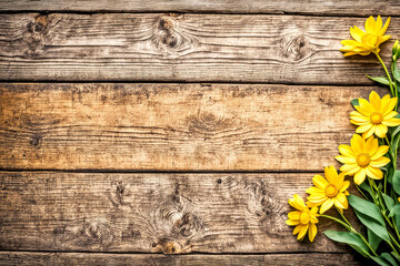 flowers on wooden background. holiday  background