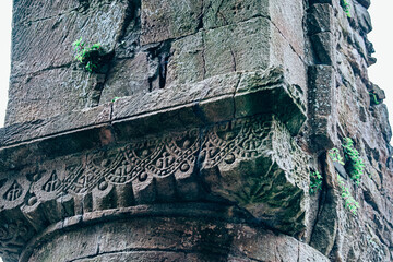 Jerpoint Abbey tipperary Ireland ancient cloister sculptures unique depicting saints and ornamentation, irregular, worn, and decayed, but restored 