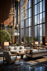 A Glimpse into the Grandeur: The High-End Aesthetics of a Hyatt Hotel Lobby