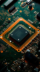 Intricate Detail of Computer Motherboard - High Definition Stock Image