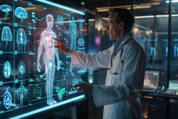 Doctor scrutinizes body on innovative screen