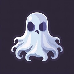 Flat vector logo of a game ghost, ghost in the dark