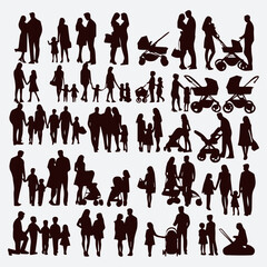 silhouettes of families collection