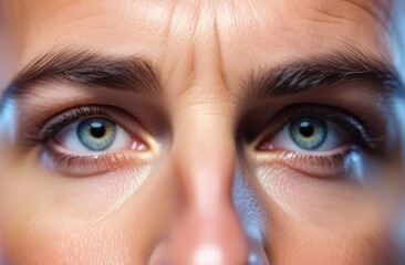 Fototapeta premium headache, close-up of suffering in the eyes,