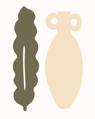 wavy leaf silhouettes and classic flower vases