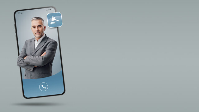 Professional legal service online on smartphone