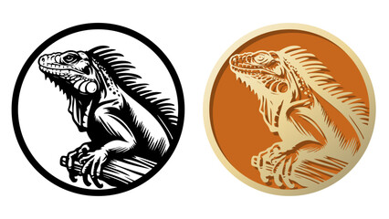 Iguana Logo Illustration.