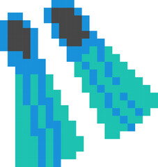 Obraz premium Fins cartoon icon in pixel style
