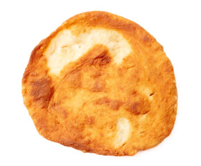 Fried flatbread isolated on white background