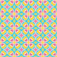 Singapore Peranakan seamless pattern, watercolor seamless tile, background, Peranakan culture, Nyonya motifs, Nyonya pattern	