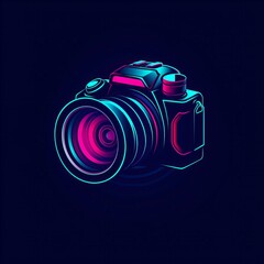 Futuristic style camera logo