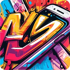 Graffiti style phone logo