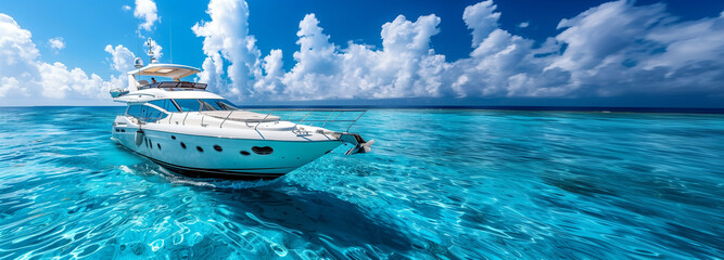 yacht in the clear blue sea