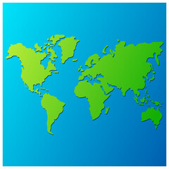 Fototapeta na wymiar Map of the world in the shape of the globe