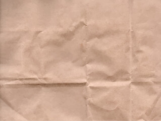 Crumpled cream craft package paper texture. Abstract tan texture old paper background. Beige old cardboard backdrop. Old papyrus vector illustration of grunge vintage note sheet or package