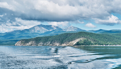 Chivyrkuisky Bay, Lake Baikal. Holy Nose Peninsula. Zabaykalsky National Park, Buryatia, Russia.