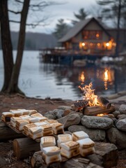 Victoria Day is celebrated lakeside with bonfire night, storytelling, marshmallow roasting, and community bonding outdoors.
