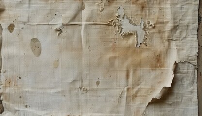 Vintage Linen Texture Distressed Edges on Aged Scrapbook Paper