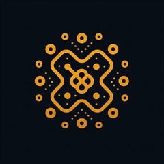 Obraz premium Flat vector logo of a blockchain network