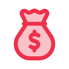 money bag outline fill icon