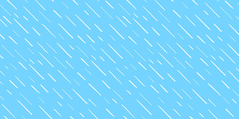 Hand-drawn white diagonal lines on blue background. Seamless texture with dashed strokes. Rain pattern. Abstract modern vector texture. Wrapping paper with small dots painted with a brush. - obrazy, fototapety, plakaty