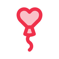 heart balloon outline fill icon