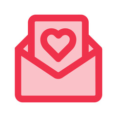 love letter outline fill icon