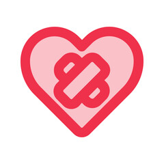 wounded heart outline fill icon