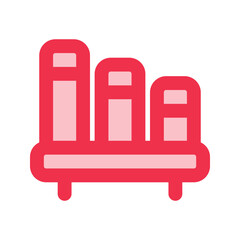 bookshelf outline fill icon
