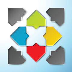 Abstract round infographic with consecutive elements background