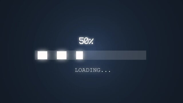 Progress loading bar 0-100 percent, Loading transfer animation, Download Bar progress