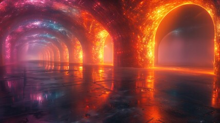 abstract light tunnel bridge
