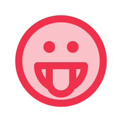 tongue out outline fill icon
