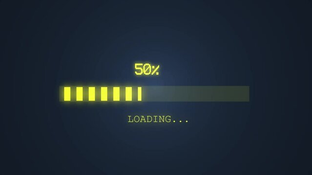 Progress loading bar 0-100 percent, Loading transfer animation, Download Bar progress