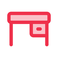 desk outline fill icon