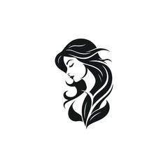 Obraz na płótnie Canvas Beautiful women and leaves logo design vector template 