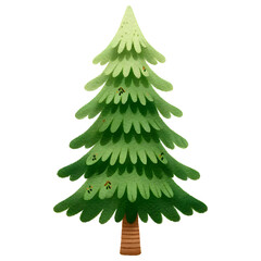 Watercolor pine tree clipart with transparent background