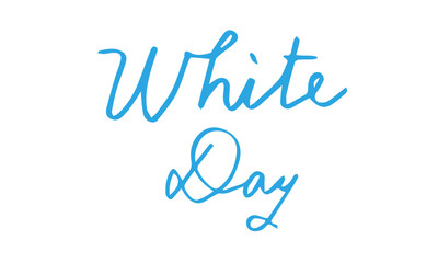 ホワイトデー　White Day　文字　筆記体　英語