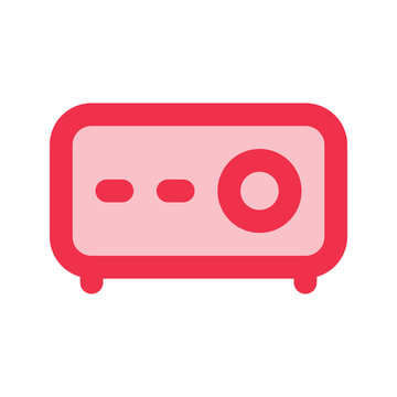 red projector icon on white background clip art preview