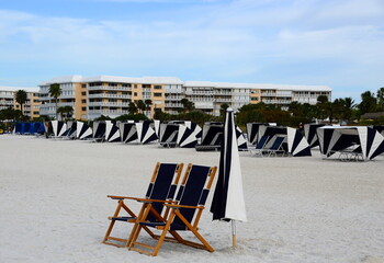 Beach Chairs at the Gulf of Mexico in St Pete Beach, Florida