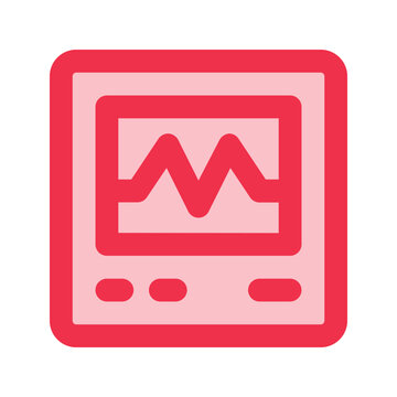 red monitor showing heartbeat clip art preview