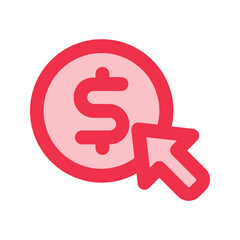 pay per click outline fill icon
