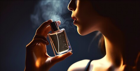 A Beautiful Young Woman and Her Perfume, Captured in the Subtle Interplay of Light and Dark