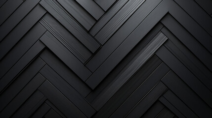 Modern Black Wooden Panel Texture, sophisticated close-up of modern black wooden panels arranged in a herringbone pattern,  - obrazy, fototapety, plakaty
