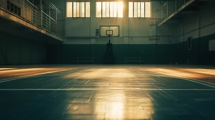 Foto auf Leinwand Cinematic View of a Empty Basketball Stadium © FantasyDreamArt