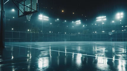 Foto op Canvas Cinematic View of a Empty Basketball Stadium © FantasyDreamArt