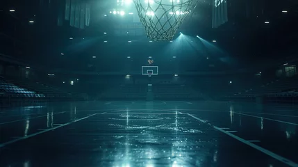 Papier Peint photo autocollant Parc dattractions Cinematic View of a Empty Basketball Stadium