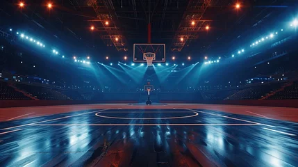 Foto op Plexiglas Cinematic View of a Empty Basketball Stadium © FantasyDreamArt